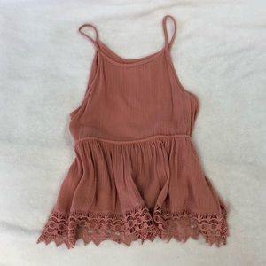 O’Neill Blush Tank Top with Lace Detail, NWOT